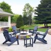 3 PCS Folding Adirondack Sets,2 Resin Adirondack and Side Table