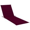 Patio Sun Lounger with Table and Cushion Solid Wood Acacia