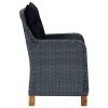 Patio Chairs with Cushions 2 pcs Poly Rattan Dark Gray